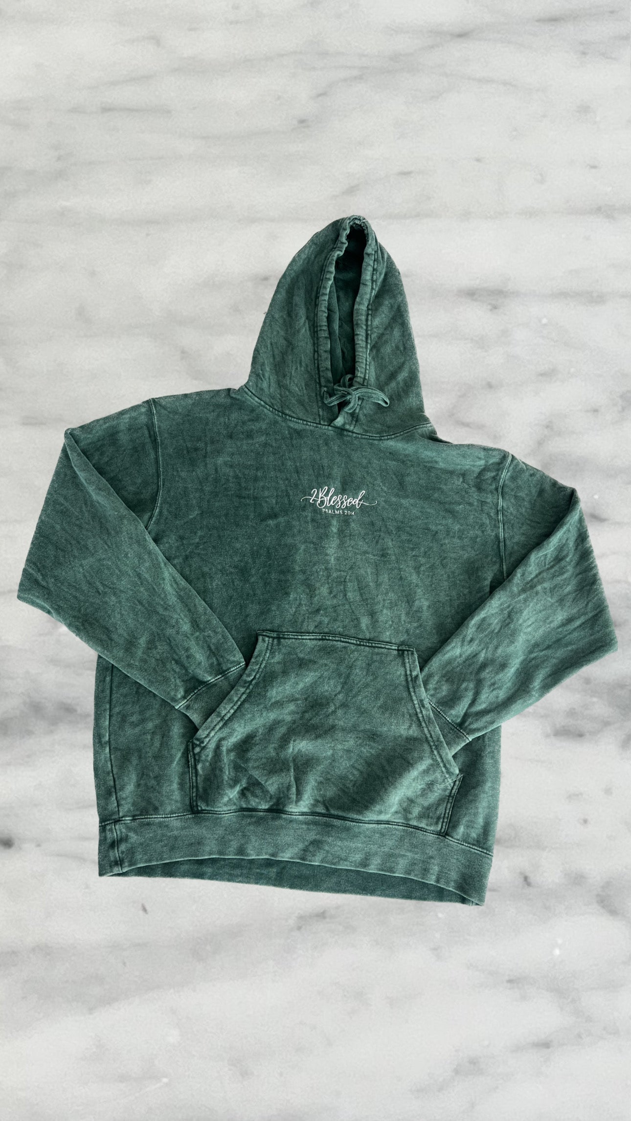 Green 2BLESSED Acid Washed Hoodie